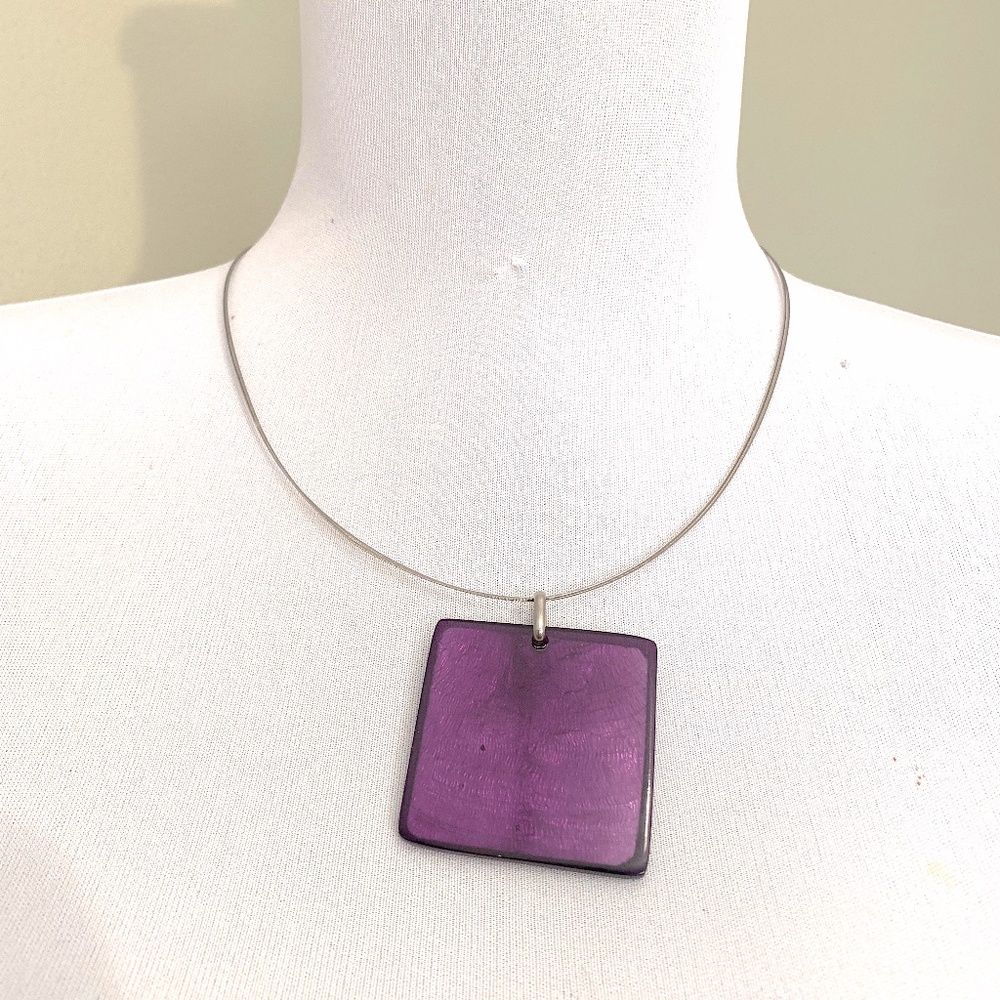 Purple Foil Museum Necklace